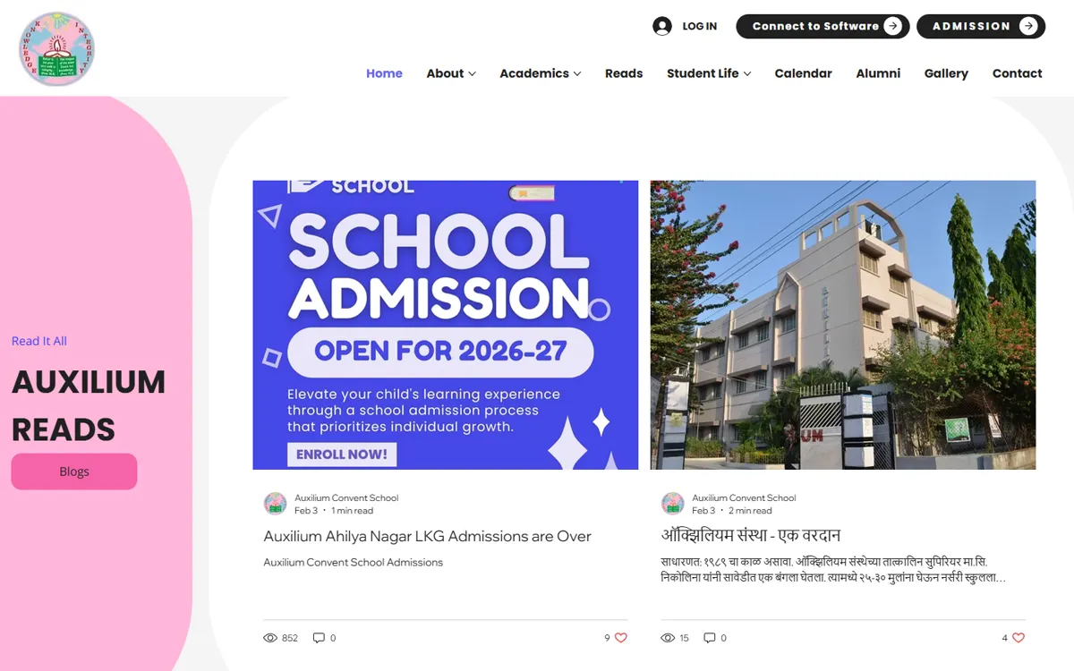 Auxilium Convent School website: the next step, “AUXILIUM READS”